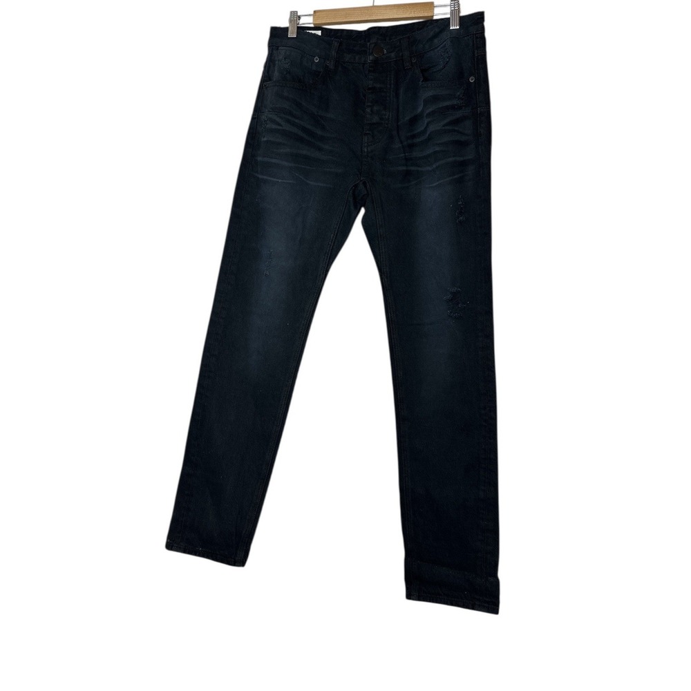Man X One Teaspoon Jeans Men's Size 32 Black Distressed Button Fly‎ Classic New
